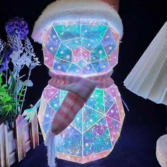 LED Jule Natlampe 3D Julemand Snemand Lys Dekor Håndlavet Bordlampe