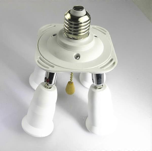 4 i 1 E27 Sokkel Splitter Adapter Sokkel Adapter Splitter Sokkel Adapter Konverter Holder Til E27 LED Pærer