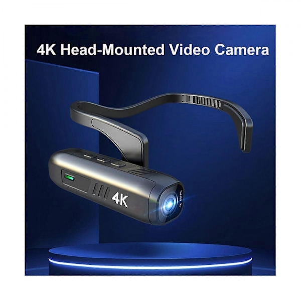 Bärbar 4K 30FPS Huvudmonterad Kamera WiFi Videokamera Videokamera Webbkamera Vidvinkelobjektiv Batteri AP