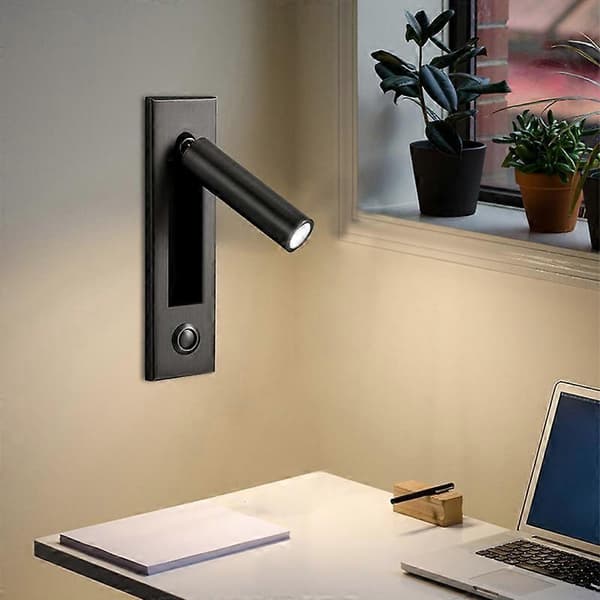 Leselys, Senggavel Vegglampe Leselamper Innfelt Skyvebryter for Stue, Soverom