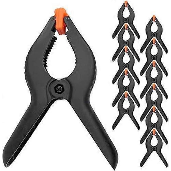 10 Stycken Plastfjäderklämmor, 15 cm Extra Starka Kraftiga Arbetsklämmor Plast Muslinklämmor för Fotostudio Träarbete Konstverk