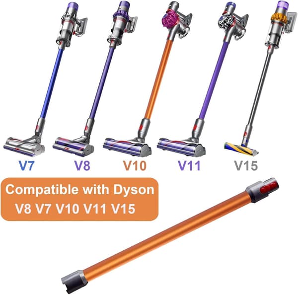 Teleskoprør, stiv forlængerstav kompatibel med Dyson V11 V10 V15 V8 V7, 73 cm længde, Quick Release-rør - Orange
