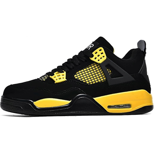 (A4 Svart Röd 8.5 UK) Bebetter Herr Air 4 Retro Klassiska Skate Skor - Svarta Fitness Träningsskor för Basket Casual Sneakers 8.5 UK