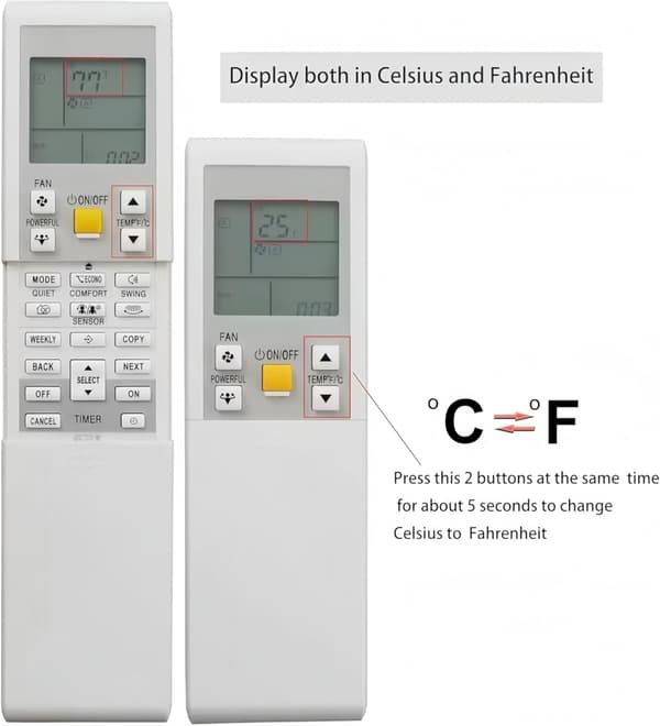 Fjernbetjening kompatibel med Daikin-modeller Arc452a9 Arc452A10 ARC452A4 ARC452A1 ARC452a2 ARC452A3 ARC452A5 ARC452A6 AEdition