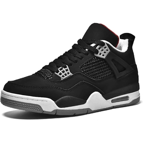 (A4black 7 UK) Bebetter Herre Air 4 Retro Klassiske Skatesko - Sorte Fitness Træningssko til Basketball Casual Sneakers 7 UK