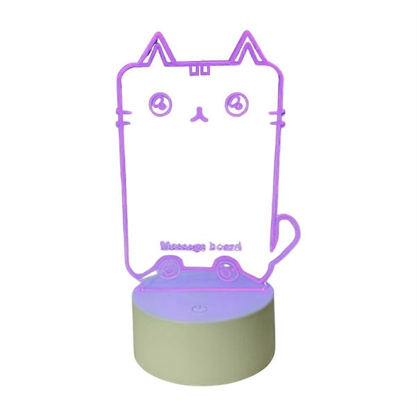 Transparent LED Nattlampe USB Nattlys, Slettbar Skrivebrett Skrivebordsdekorasjon Katt