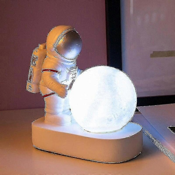 Nattlampe, astronaut Spaceman Modell Sølv