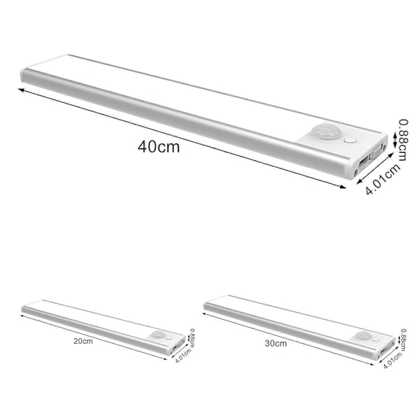 Sett med nattlamper USB oppladbar dimbar magnetisk ultratynn 3-form under skap LED bevegelsessensor natt kjøkkentilbehør QingHai