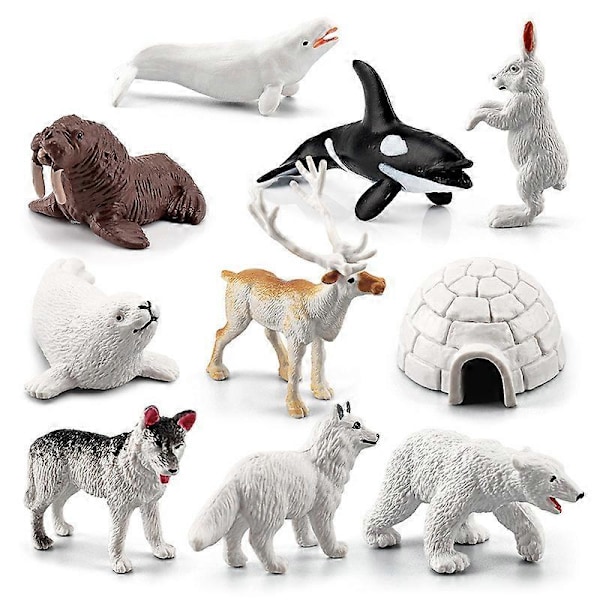 Simuleringsdyremodel Mini små arktiske vinterdyr beluga sæl husky ornamenter legetøj