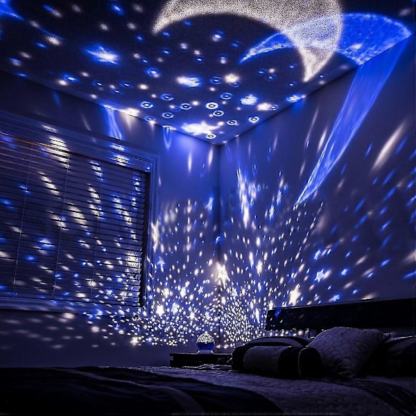 Natlampe Lampmoon Stjerne Natlampe roterende stjerneprojektor