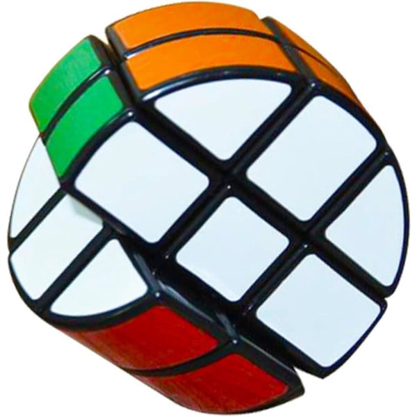 Pyöreä 2x3x3 Palapeli Kuutio Erikois Pyöreä Cubo Nopeuslelu PVC Tarrallinen Versio 66mm, Musta