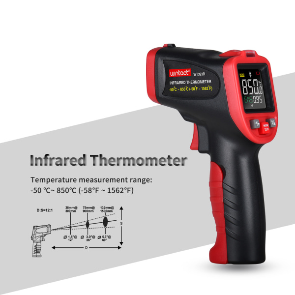 Termometer Handhållen bärbar digital LCD-termometer WT323B