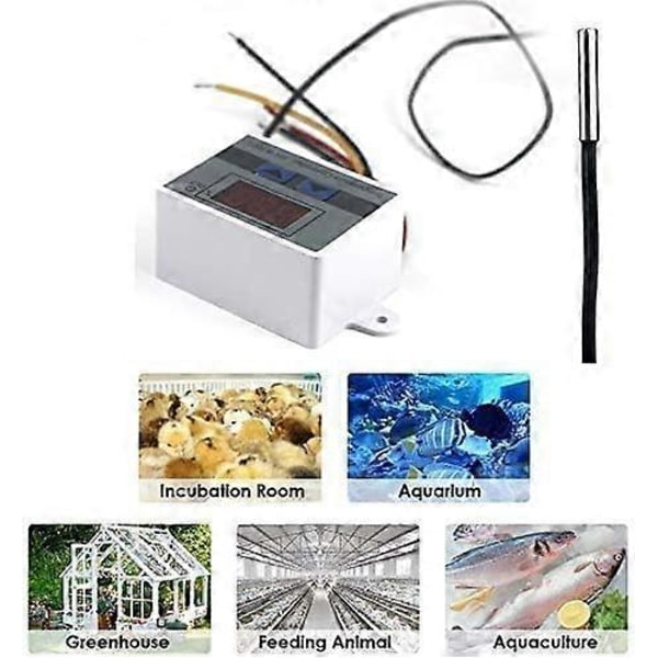 Digitaalinen LED-lämpötilansäädinmoduuli, XH-W3001 termostaattikytkin vedenpitävällä anturilla (220V/1500W)