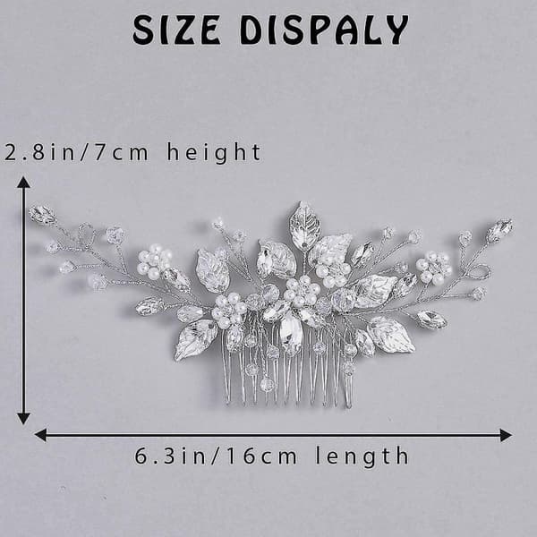 Blad Brud Bryllup Hårkam Rhinestone Perle Brude Hårstykker Blomst Bryllup Hovedbeklædning