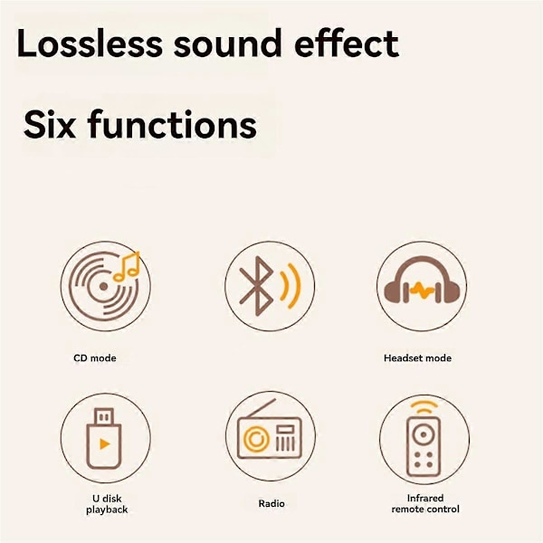 Bärbar CD-spelare Bluetooth Digital Optisk Utgång Audiofil Ljudspelare Inbyggt 2000mAh Högkapacitetsbatteri B