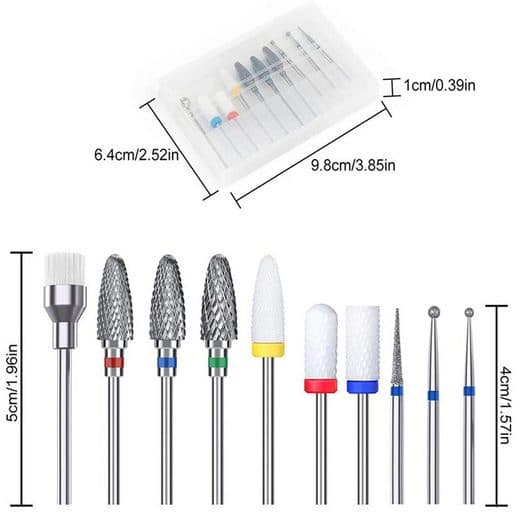 Manicure-pedicure sæt, 10 dele, negleklipper tilbehør 2,38 mm