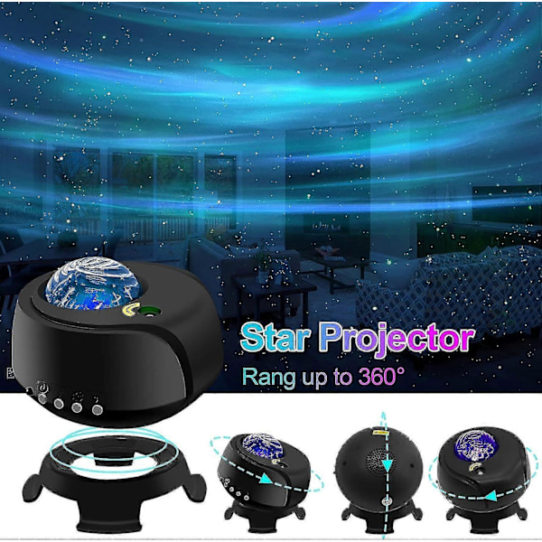 Største dækningsområde Galaxy Lights Projektor 2.0, stjerneprojektor med skiftende nebula- og galakseformer natlampe