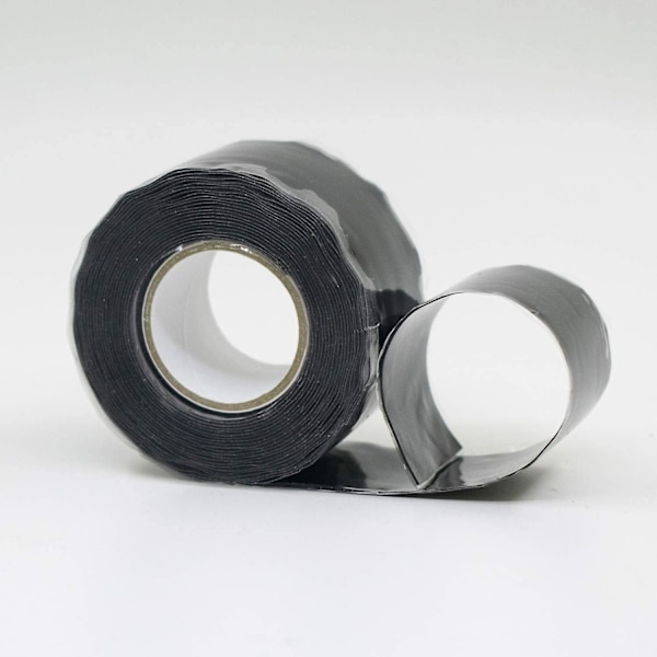 1\"x10' Sort Selv-Svejsende Silikone Tape, Lækagesikker Gummi Slange Reparation