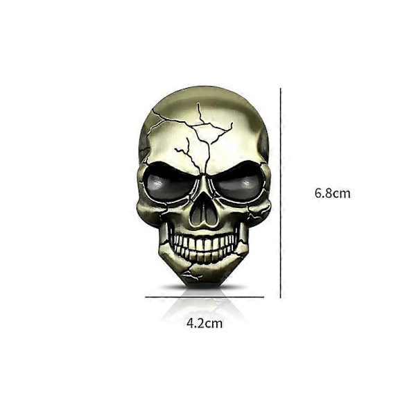 (4 stk. i børstet bronseversjon) Bilklistremerke 3D Metall Dekal Hodeskalle Punisher Planlagt Dekorasjon Logo Hodeskalle Emblem Badge Dekal