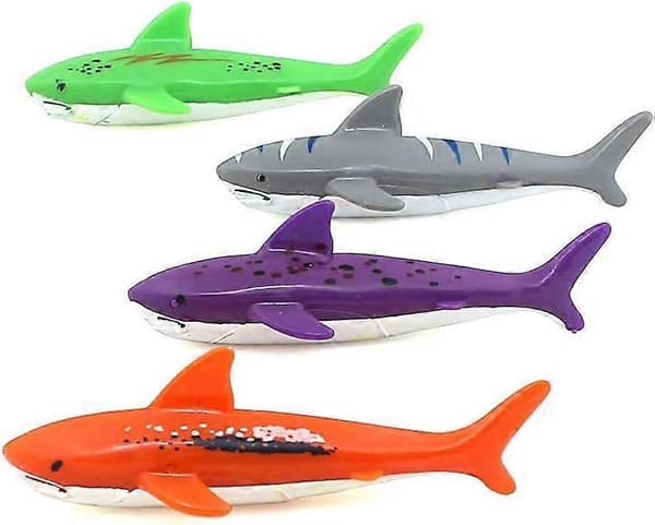 Dykpoolleksak Undervattenssimning Kastande Dykartorped Haj, 4-pack