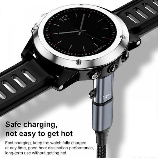 Garmin-kellon laturisovitin, kulmattu Type-C, kellon lataus, mini, kannettava muunnin