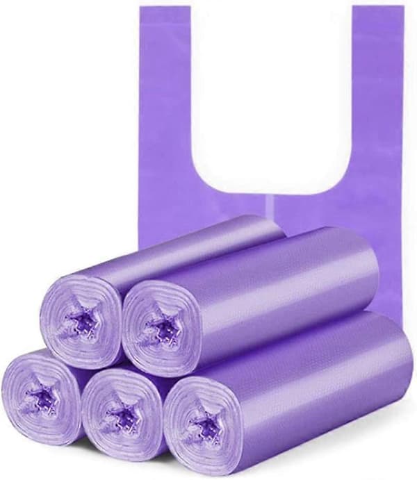 100-pack sopsäckar i tjock plast med handtag - Giftfria och luktfria