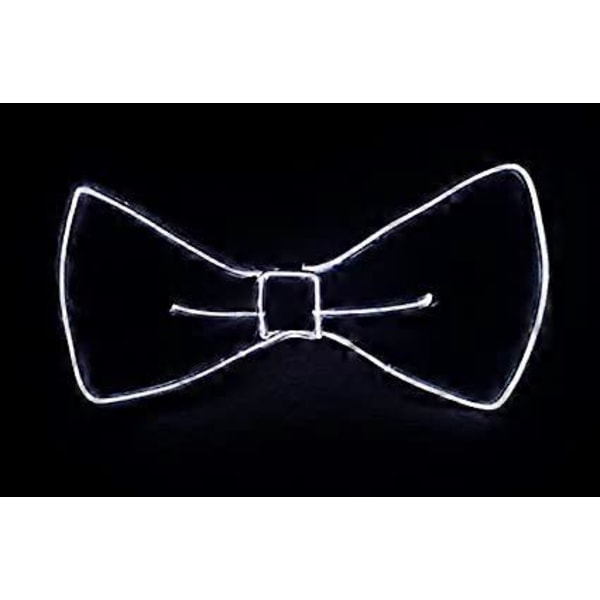Rusetinrusetti, jossa 4 valotilaa Halloweeniin, asuun, juhliin, festivaaleihin, cosplayhin (valkoinen)