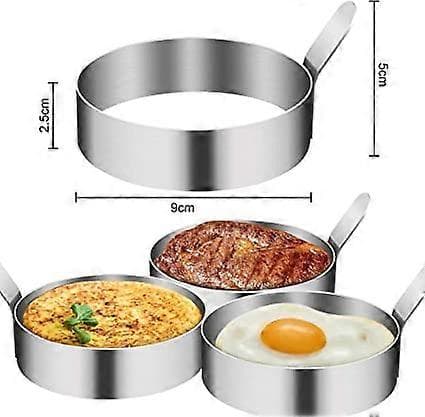 4-pack Äggring, Äggform 3,5 tum Non-stick Rostfritt Stål Äggform Äggringar för Stekning av Ägg Stekbord Pannkaka Sandwich Matlagning Biff Kök