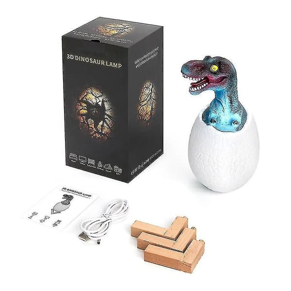LED nattlys med 3D-printet sensor Triceratops Egg nattlampe