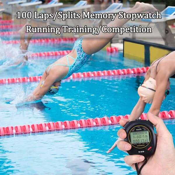 Stopur Professionel Timer 3 Rå 10/30/100 Omgange Split Hukommelse Med Digital Ekstra Stor Skærm Til Stopure Sports Spilletid