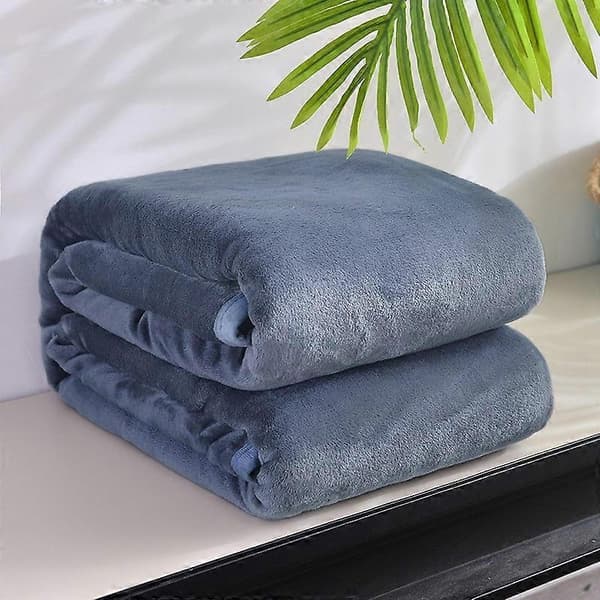 (Grå 200x230cm) Filt i flanell Luftkonditioneringsfilt Korall Sofffilt