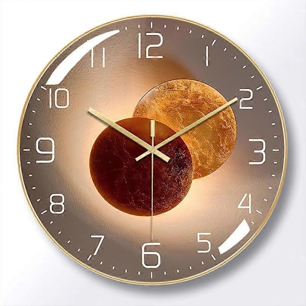 12 tums tysta väggklockor för vardagsrum kök modern design väggklockor 30 cm hängande kvartsklocka väggklocka (Venus Gold)