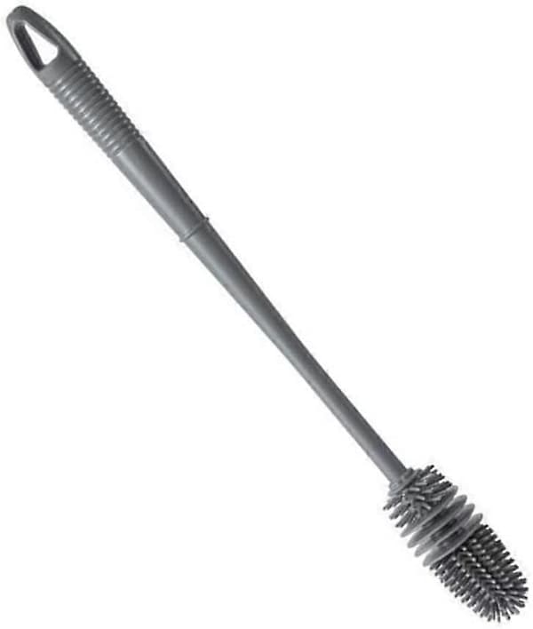 Silikonebørste, ekstra lang, fin, antibakteriel, 28 cm, grå (3 stk.)