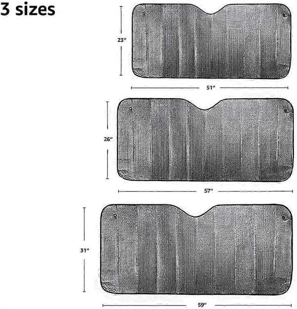 2 stk. Sammenleggbar Anti-UV Solskjerm for Frontrute 140 x 70 cm Tykkelse 2 mm