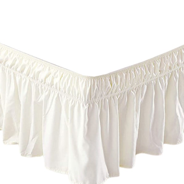 Sängkappa elastisk dammvippa volanger enkel passform 198*203+38cm
