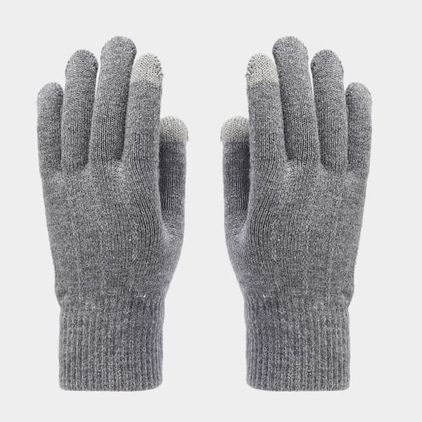 Höst- och vinterfodrad varm mössa, halsduk och handskar, tredelat set för män och kvinnor, förtjockad köldtålig stickning Gray