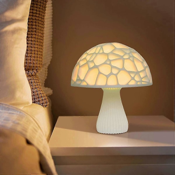 Nattlampe for Barn Baby, 3D-printet Sopp Nattlampe 16 Justerbare Farger LED Nattlys med Fjernkontroll, Nattlampe
