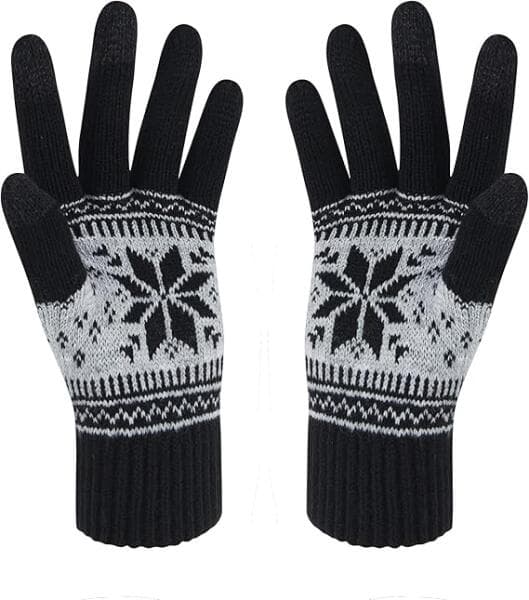 Vinter TouchScreen-handskar för kvinnor och män Stickade Termiska Mjuka Ullfodrade Dam Snötryck Håll Varma Handskar