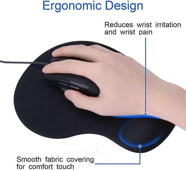 2 stk. Ergonomisk Musematte med Håndleddsstøtte Gel Musematte med Håndleddsstøtte, Komfortabel Datamaskin Musematte for Laptop, Smertelindrende Musematte med Sklisikker Bunn