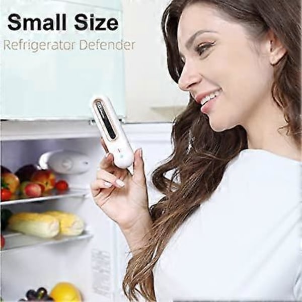 2 stk. Mini USB Køleskabs Deodorizer - Bærbar Genopladelig Køleskabs Deodorizer Genanvendelig - Køleskabs Lugtfjerner til Køleskab, Bil, Skab, Garderobe