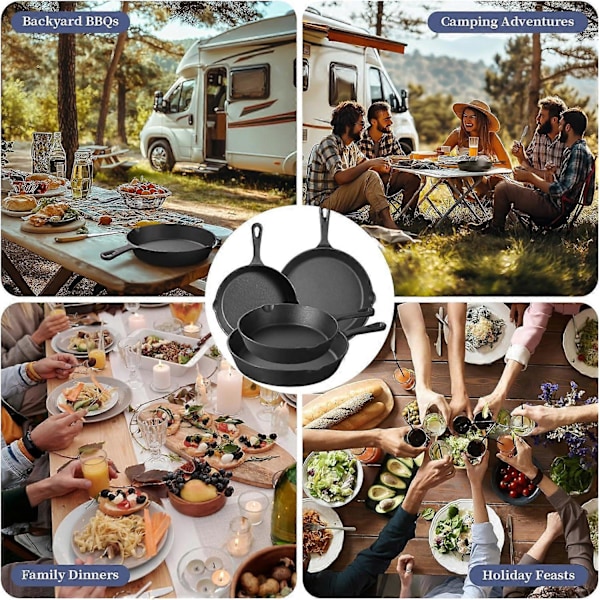 Non-stick støbejernspander til indendørs komfur udendørs BBQ grill 8 tommer