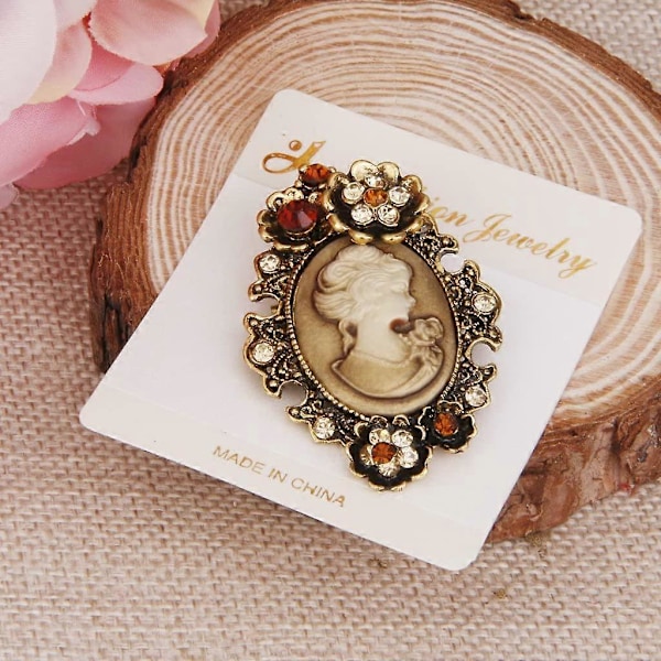 Dam Nål Brosch Pin Skönhet Retro Vintage Flerfärgad Mode