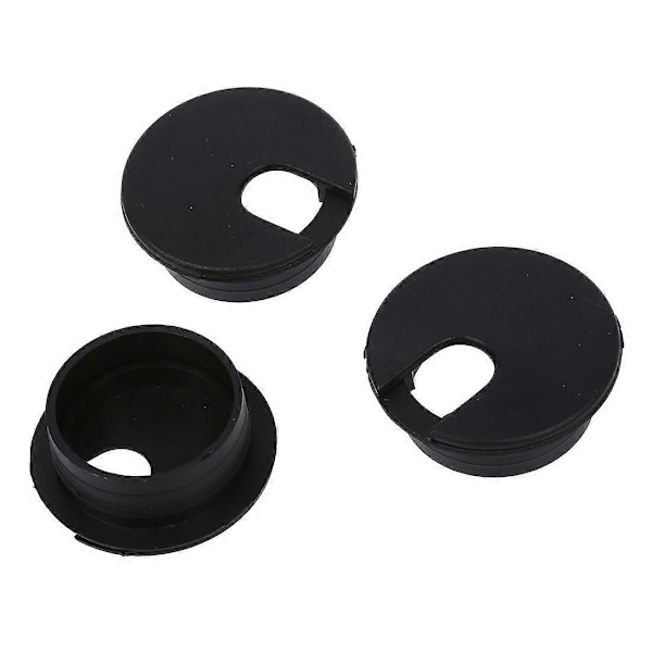 10 stk. 35 mm sort kabelgennemføring kabeludgang skrivebord bordledning