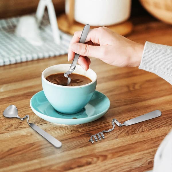 4 stk. honningsylteskeer i rustfrit stål, honningskeer, sylteskeer til te, kaffe, yoghurt