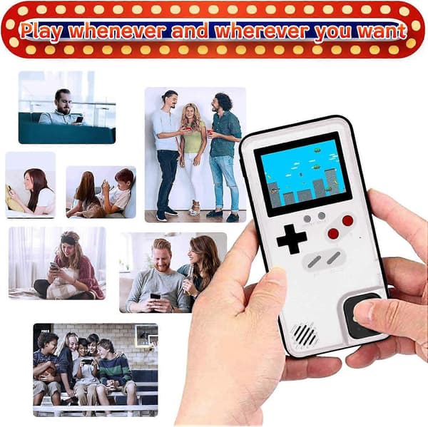 (Hvid) Til iPhone Gaming Case, baggrundsdrevet beskyttelsescover med små spil