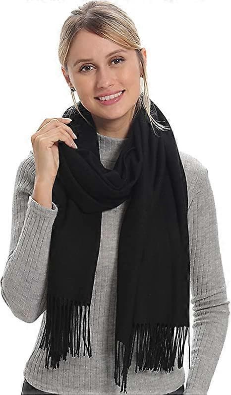 Blød Cashmere Uldblanding Tørklæde Wrap Pashmina Akryl og Sjal til Kvinder