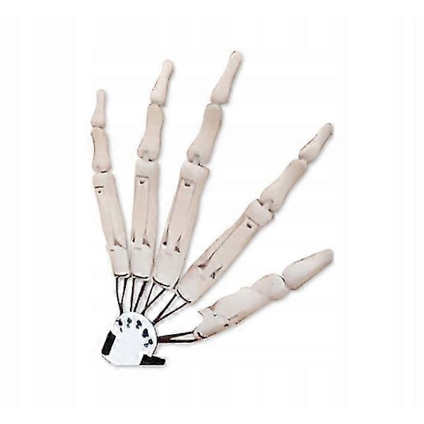 (Vit) Halloweenhandskar med rörliga fingrar White