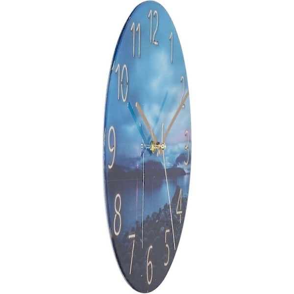 Modern Tyst Kvarts Väggklocka 30cm Batteridriven, för Sovrum, Hem, Kök, Rum, Kontor, Skola, Mörkblå