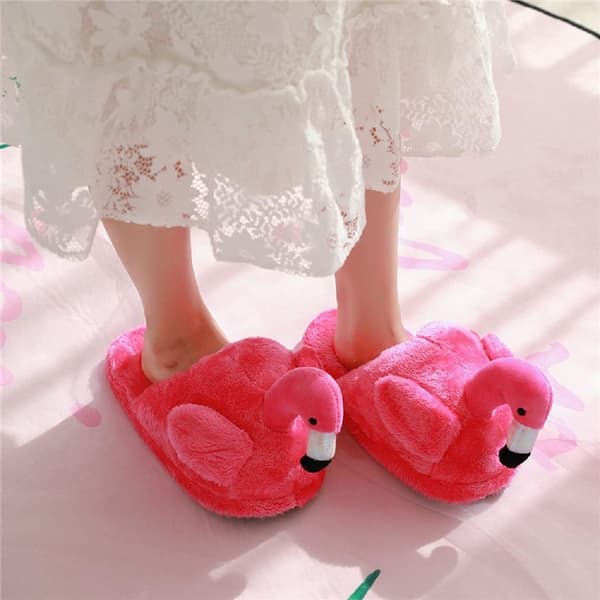 Dame Flamingo Hjemmesko Plys Dyre Hjemmesko