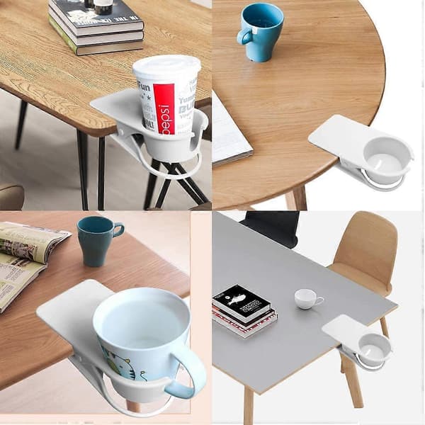 Clip-on Drikkeflaske Koppholder for Bord Skrivebord Hvit